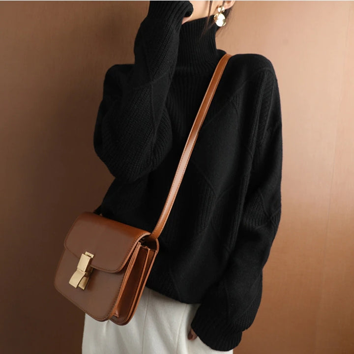Natalie Cozy Cable Knit Turtleneck Sweater