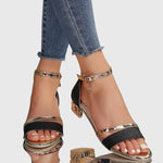 Helga Open-Toe Block-Heel Sandals