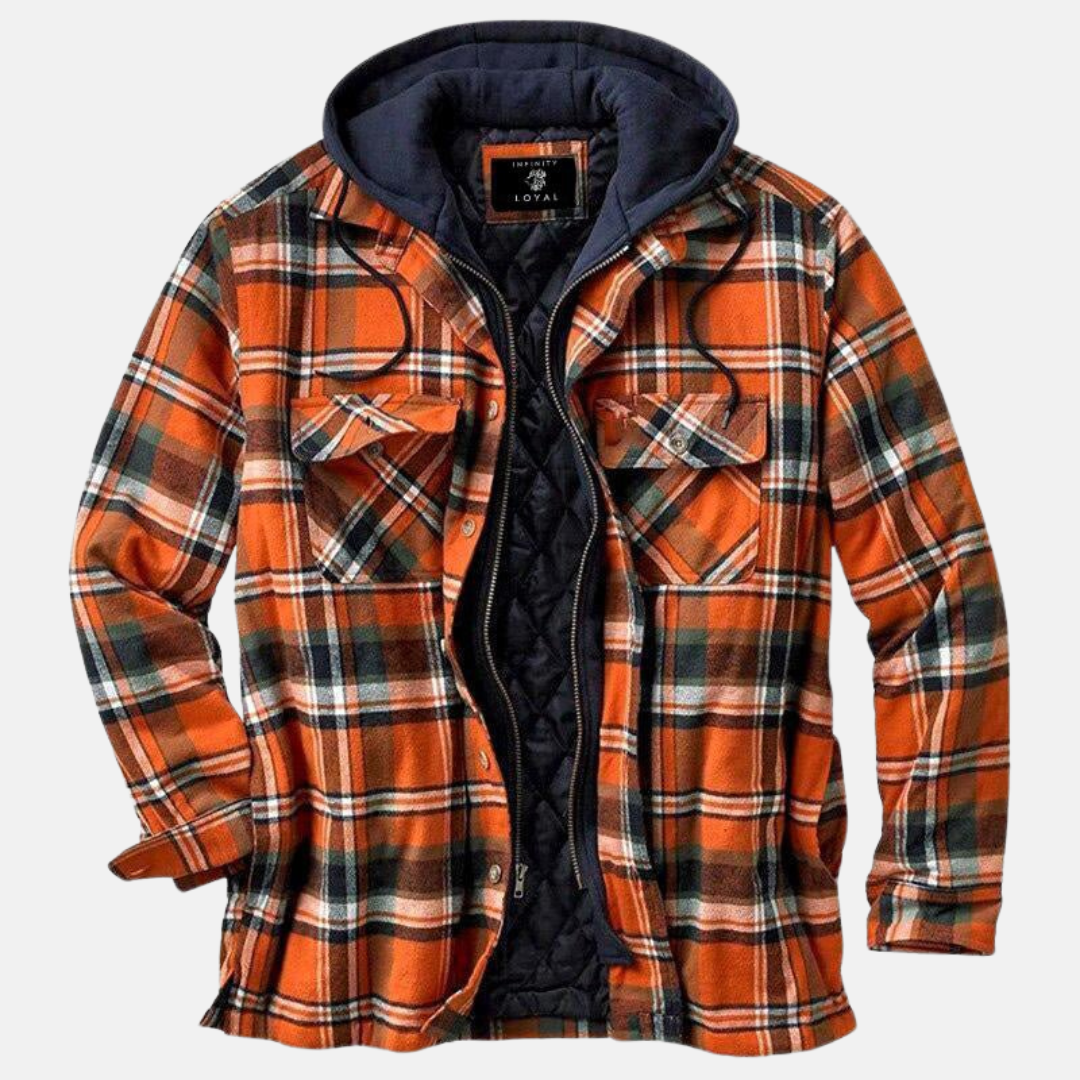 Erich Casual Warm Plaid Button Jacket