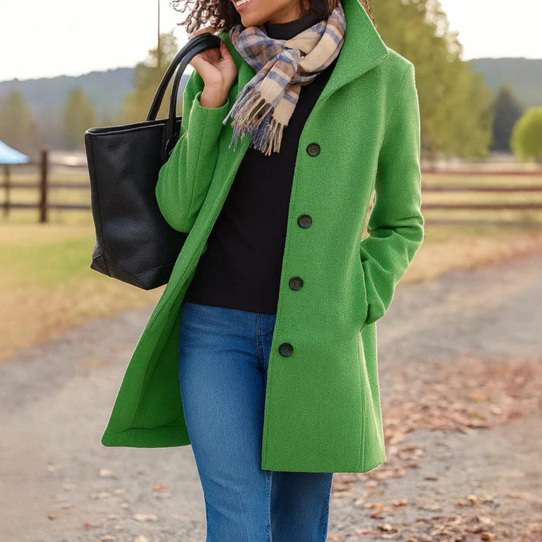 Helga Classic Button-Front Winter Coat