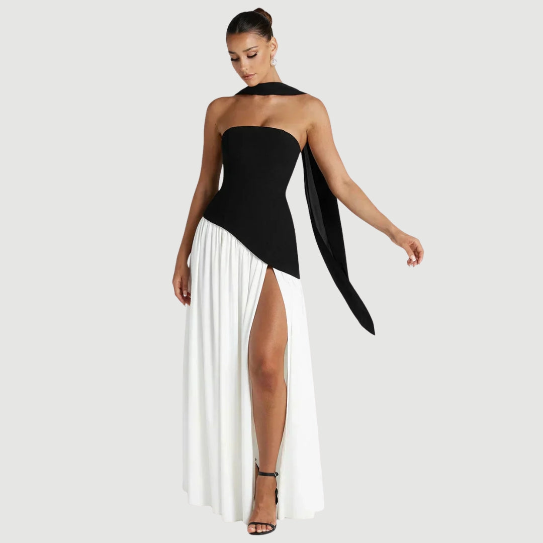 Sabina Asymmetric Wedding Guest Maxi Dress