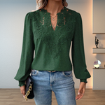 Isabella V-Neck Long-Sleeve Floral Blouse