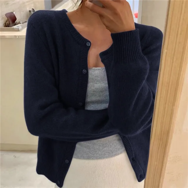 Elke Crewneck Long Sleeve Cardigan