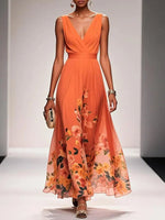Carolin Floral Chiffon Summer Maxi Dress