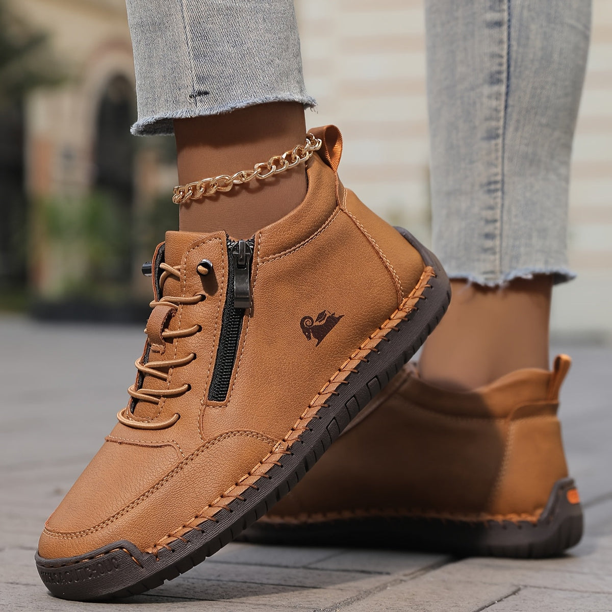 Bettina Comfort Lace-Up Sneakers with Side Zip