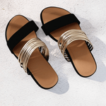 Jasmin Double Strap Slip-On Flat Sandals