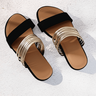 Jasmin Double Strap Slip-On Flat Sandals