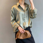 Emilia Silk Button-Front Blouse