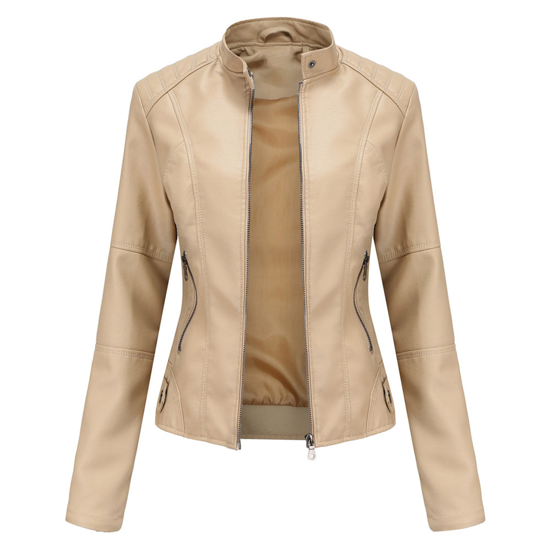 Kirsten Faux Leather Zip Biker Jacket