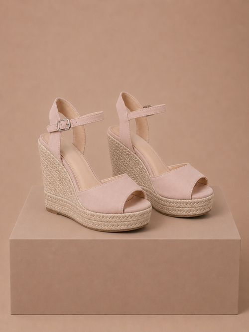 Women's Espadrille Wedge Sandals – Elegant Suede Summer | Areleon
