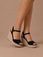 Women's Espadrille Wedge Sandals – Elegant Suede Summer | Areleon