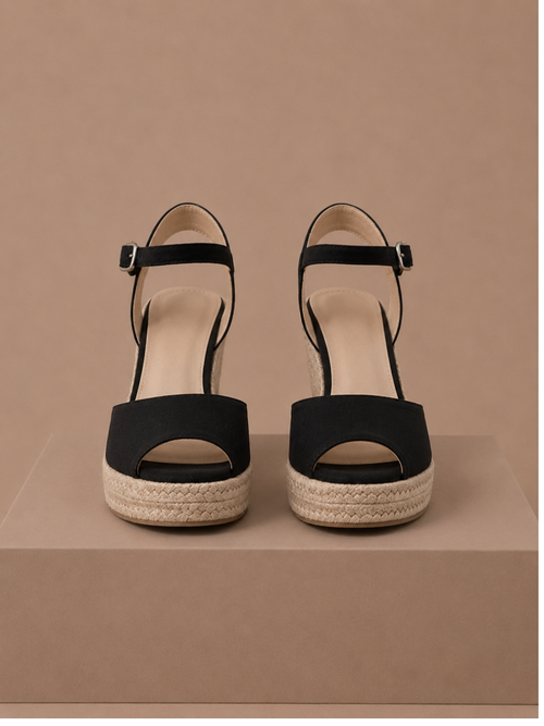 Women's Espadrille Wedge Sandals – Elegant Suede Summer | Areleon