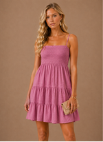 Women's Smocked Mini Dress – Tiered Summer Casual | Areleon