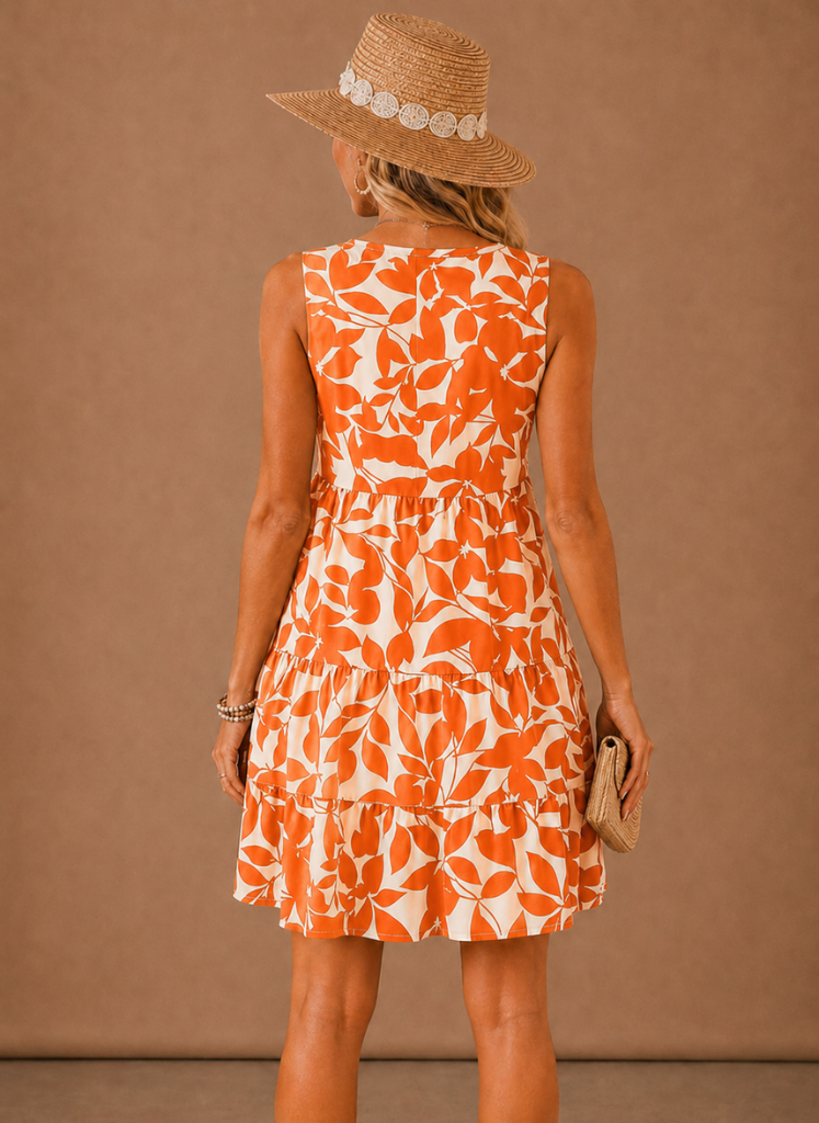 Women's Floral Tiered Mini Dress – Sleeveless Summer | Areleon