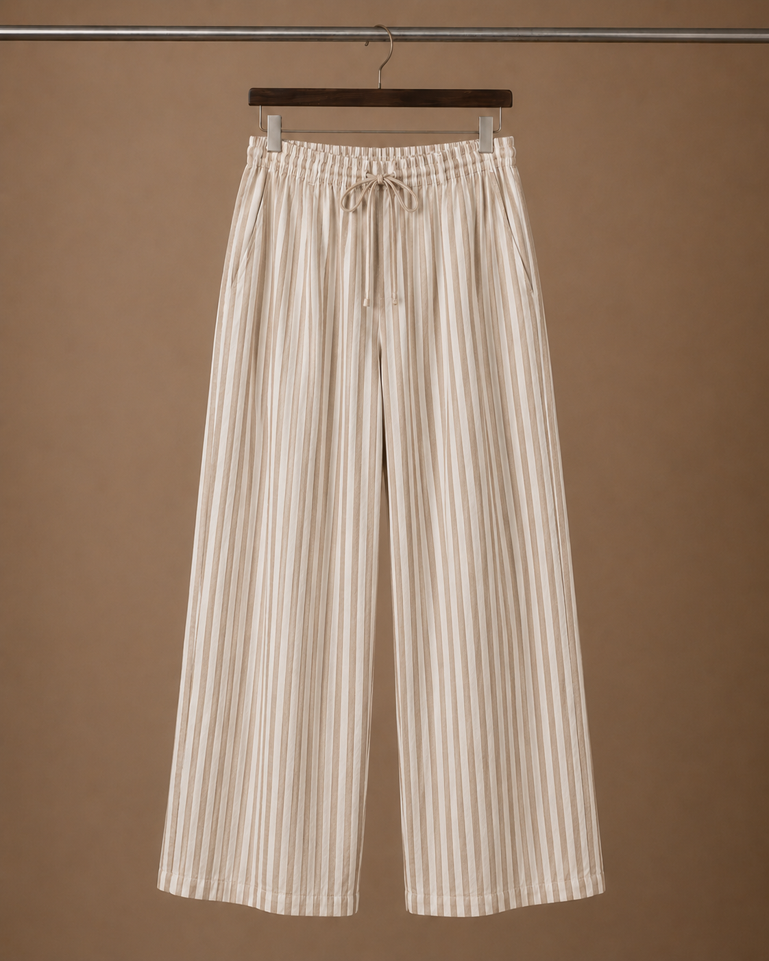 Women's Striped Trousers – Lightweight Relaxed Wide Leg | Areleon