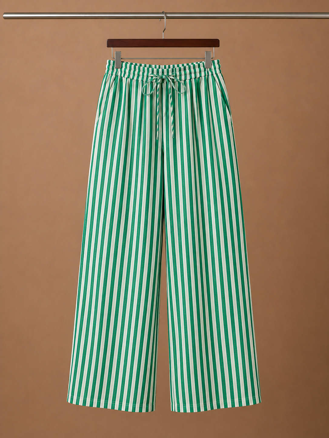 Women's Striped Trousers – Lightweight Relaxed Wide Leg | Areleon