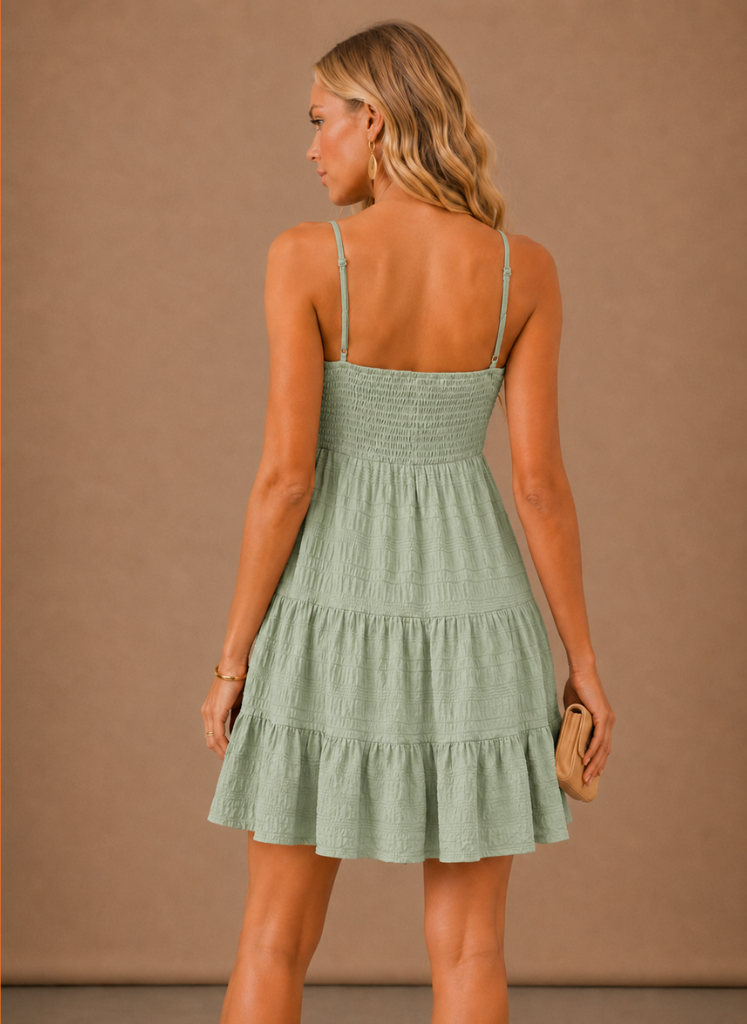 Women's Smocked Mini Dress – Tiered Summer Casual | Areleon