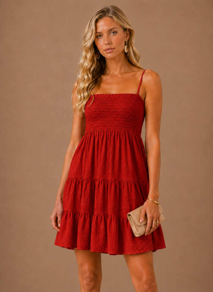 Women's Smocked Mini Dress – Tiered Summer Casual | Areleon