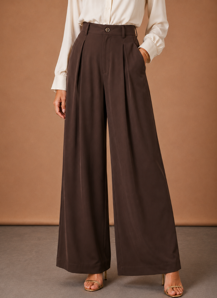 Women's Balloon Trousers – High Waist Pleated Wide Leg | Areleon