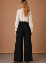 Women's Balloon Trousers – High Waist Pleated Wide Leg | Areleon