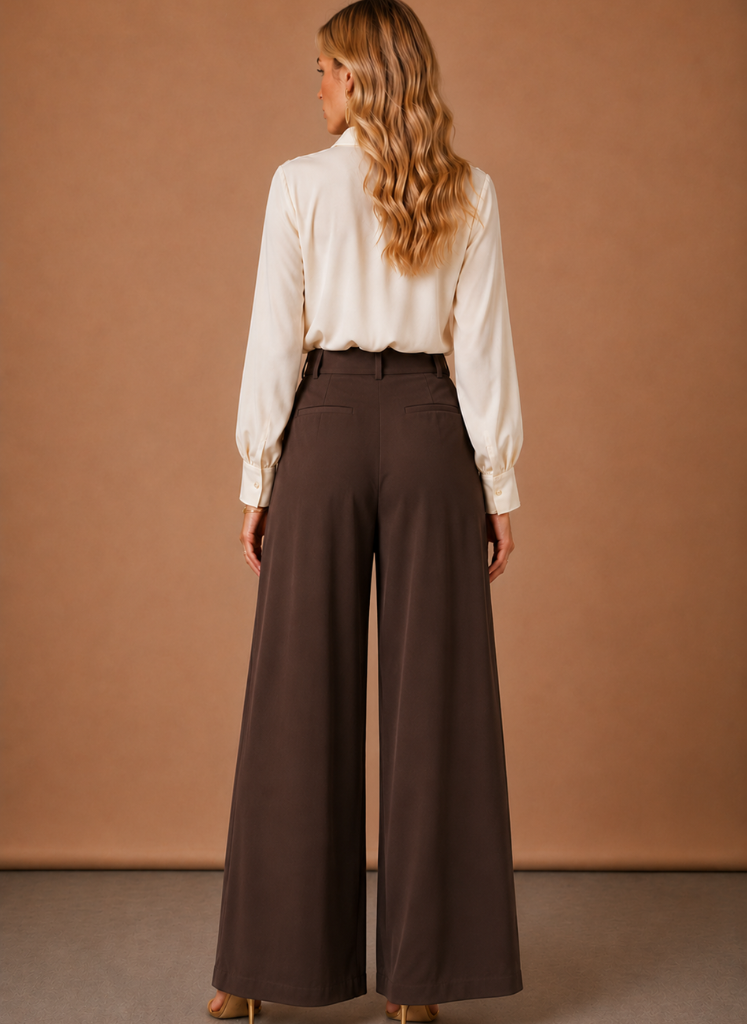 Women's Balloon Trousers – High Waist Pleated Wide Leg | Areleon
