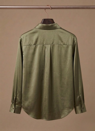 Women's Satin Blouse – Long Sleeve Elegant Button Shirt | Areleon