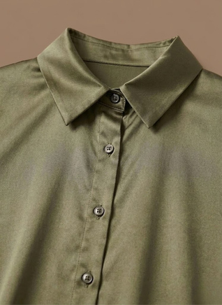 Women's Satin Blouse – Long Sleeve Elegant Button Shirt | Areleon
