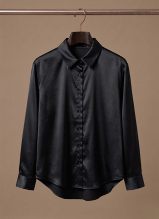 Women's Satin Blouse – Long Sleeve Elegant Button Shirt | Areleon