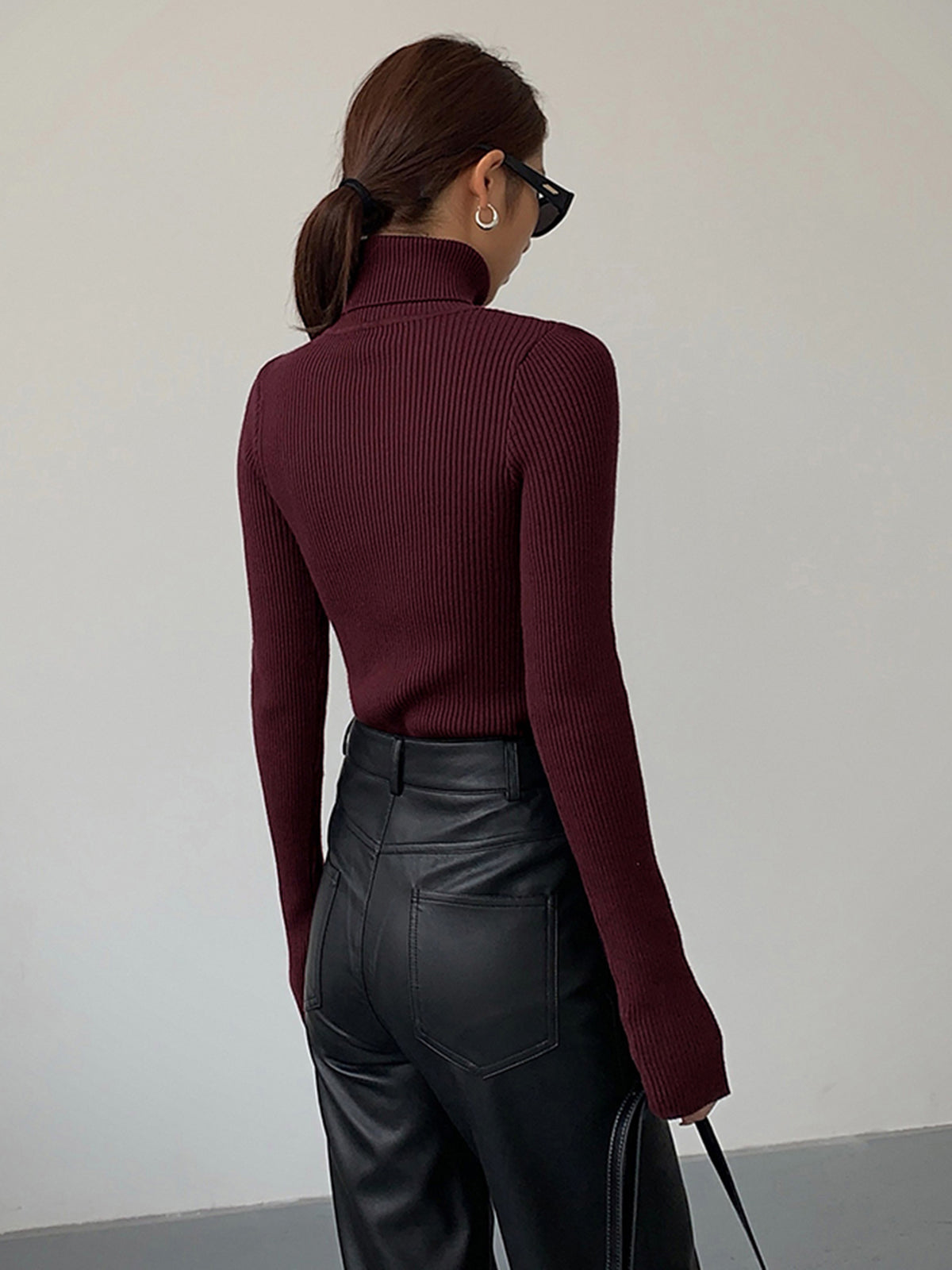 Jennifer Ribbed Turtleneck Sweater