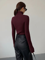 Jennifer Ribbed Turtleneck Sweater