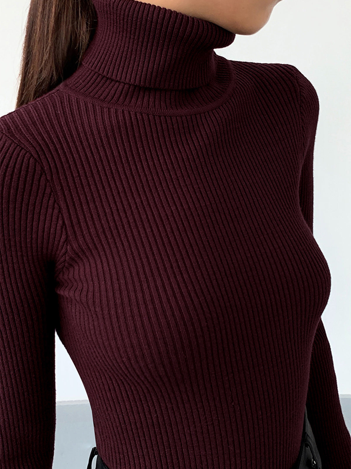 Jennifer Ribbed Turtleneck Sweater