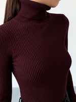 Jennifer Ribbed Turtleneck Sweater
