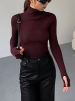 Jennifer Ribbed Turtleneck Sweater