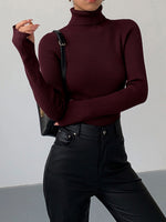 Jennifer Ribbed Turtleneck Sweater