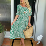 Aisha | Relaxed Tiered Midi Dress