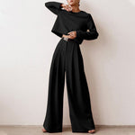 Anja Long-Sleeve Crop Top Trouser Set