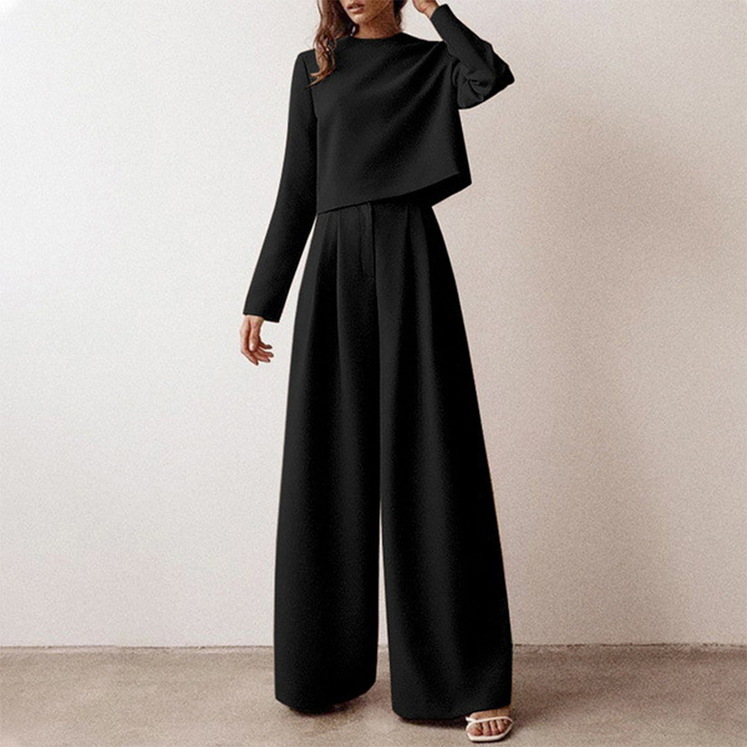 Anja Long-Sleeve Crop Top Trouser Set