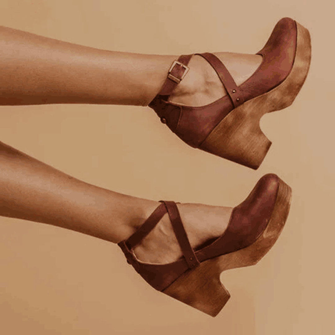 Jacqueline Platform Shoes with Buckle Strap