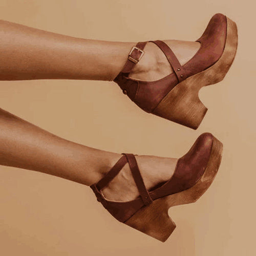 Jacqueline Platform Shoes with Buckle Strap