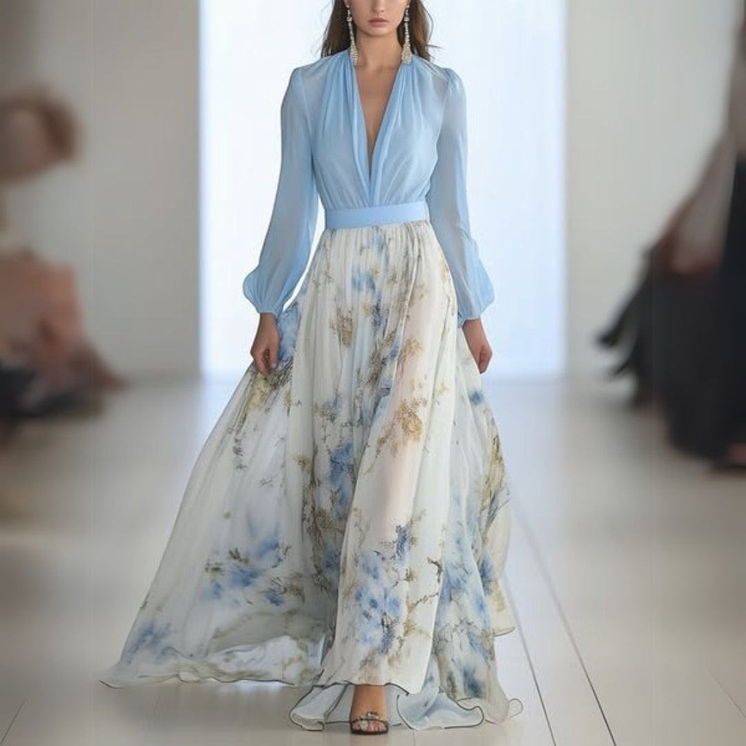 Doris Floral V-Neck Maxi Dress