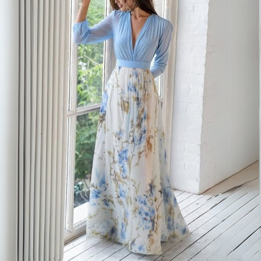 Doris Floral V-Neck Maxi Dress