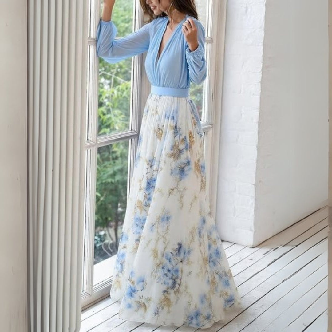 Doris Floral V-Neck Maxi Dress