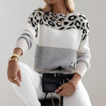 Viola Color-Block Leopard Knit Sweater