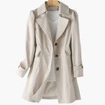 Gabriela Classic Long Button-Front Trench Coat