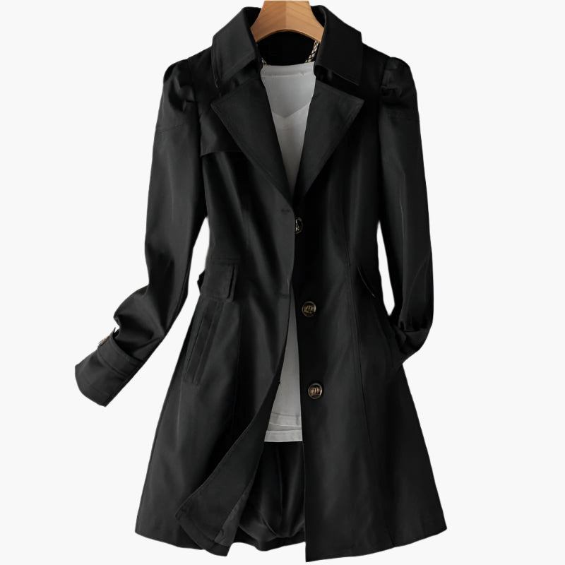 Gabriela Classic Long Button-Front Trench Coat