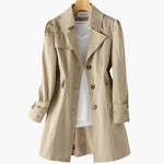Gabriela Classic Long Button-Front Trench Coat