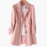 Gabriela Classic Long Button-Front Trench Coat