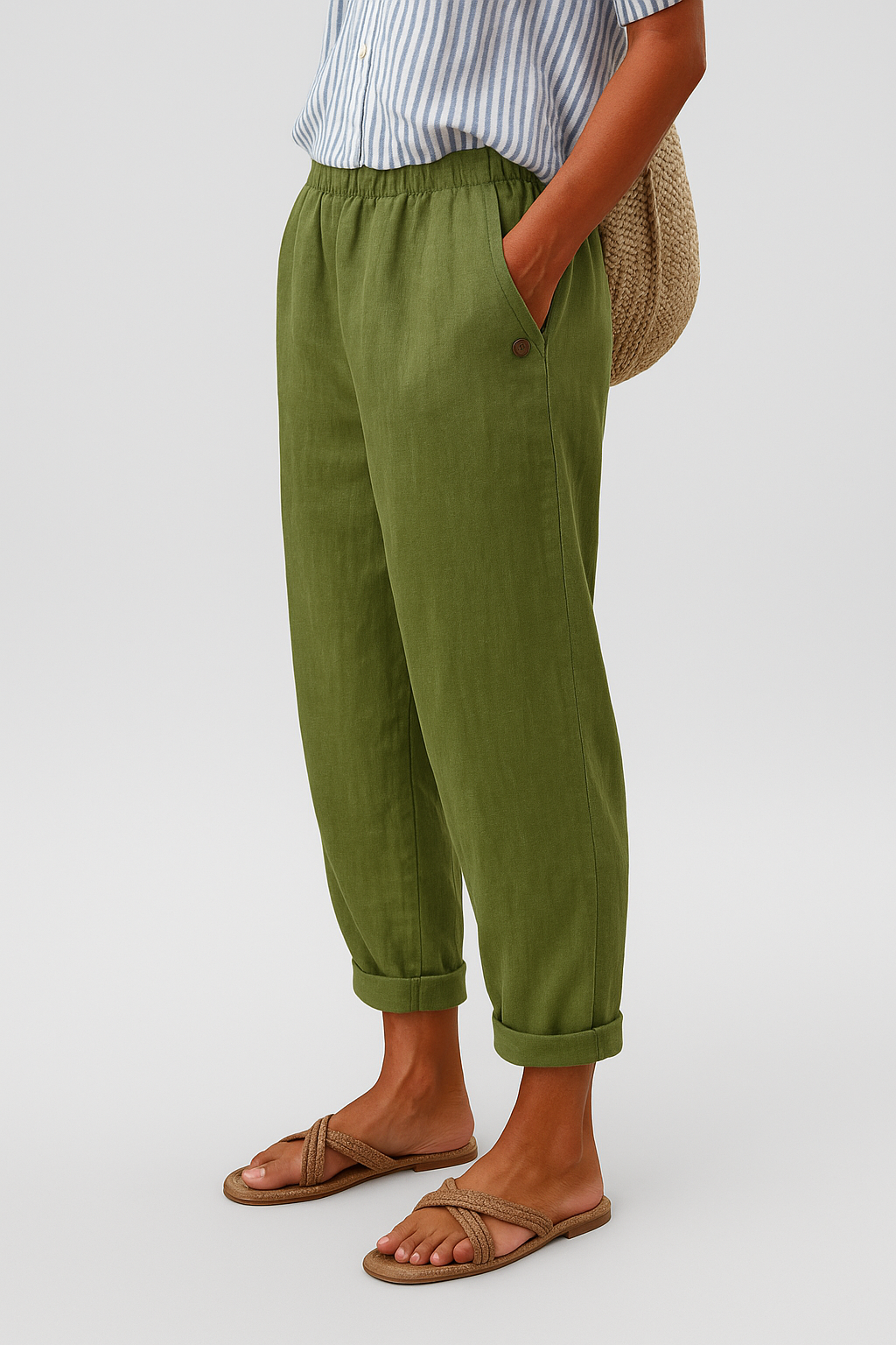 Isabella Casual Cuffed Pocket Pants