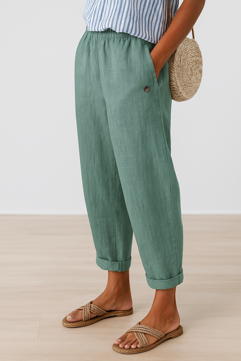 Isabella Casual Cuffed Pocket Pants