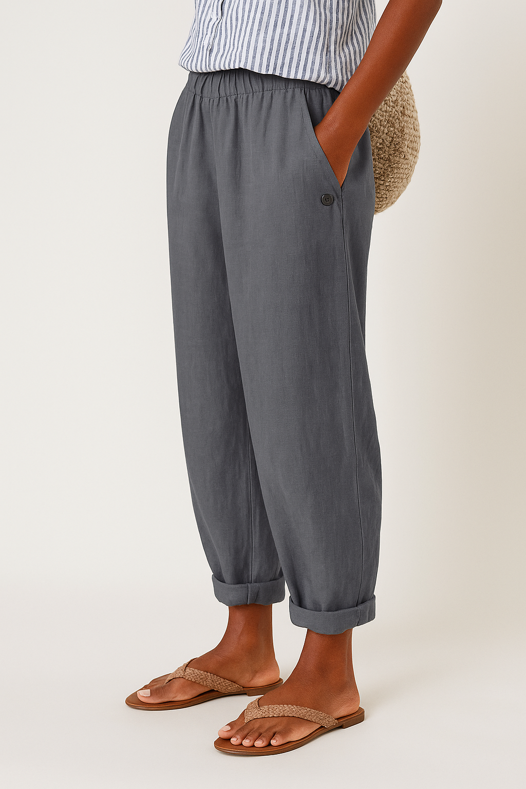 Isabella Casual Cuffed Pocket Pants